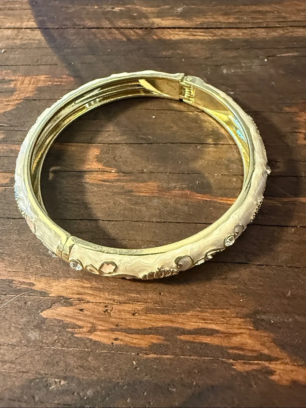 Gold Plated Crown Motif Bangle Bracelet - Women Jewelry